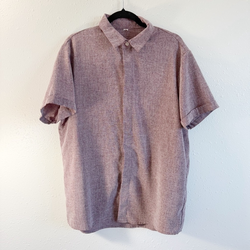 Men's Short Sleeve Button Down Shirt‎ - Brown